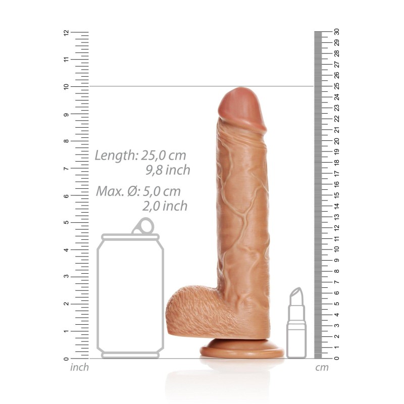 Duży żylasty penis dildo przyssawka silikon 25 cm